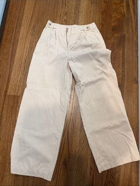 Casual Wide-Leg Pants in Light Beige